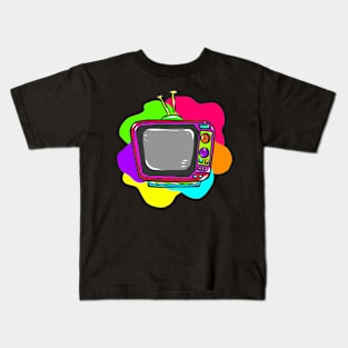 Neon Hippy 80s 90s Costume Retro Vintage Kids T-Shirt